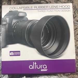 Black Collapsible Rubber Lens Hood